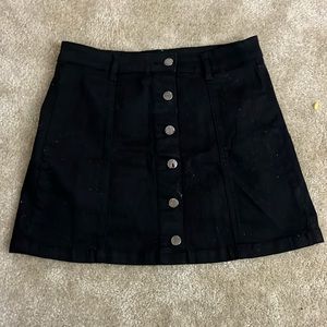 Black denim skirt